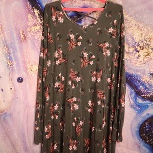 Floral Forest Green Dress